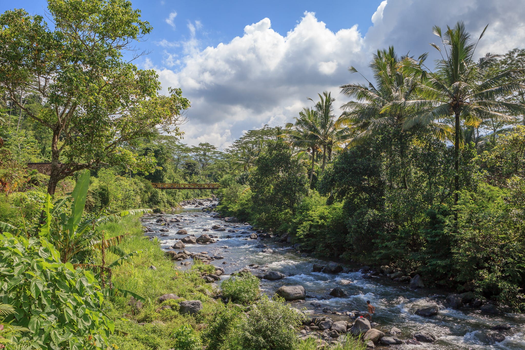 The river in Sidemen winding through the pristine jungle in Bali